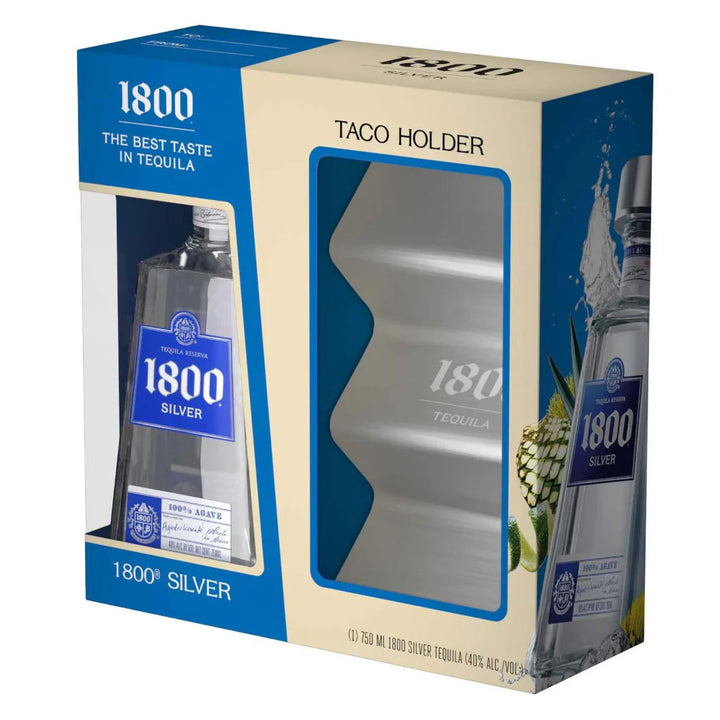 1800 Silver 80 Proof Gift With Taco Holder