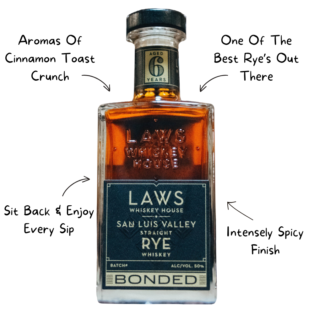 Laws San Luis Valley Straight Rye Bib Bonded Whiskey