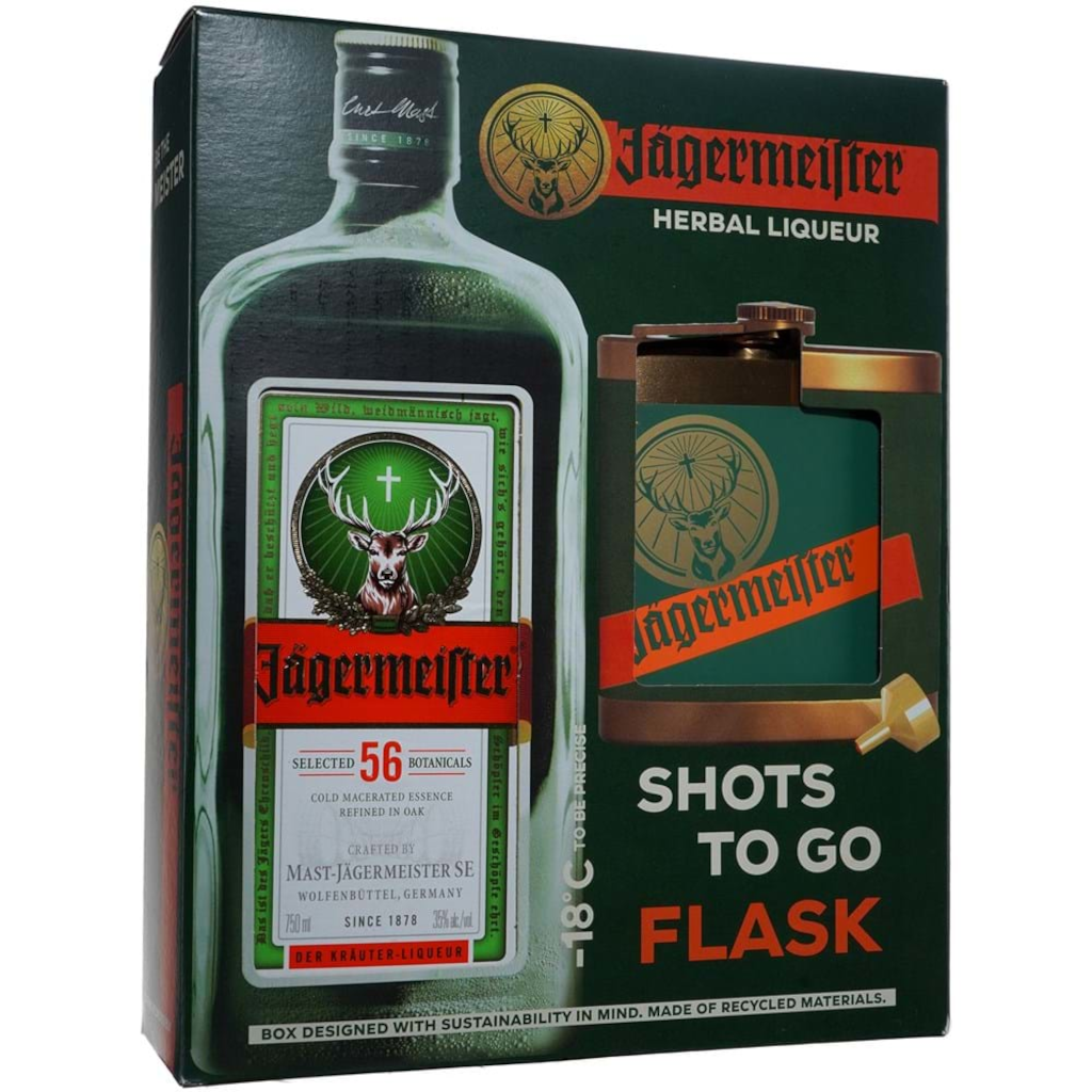 Shop Jagermeister 750 W Flask Gift Set Online Now - @ WhiskeyD