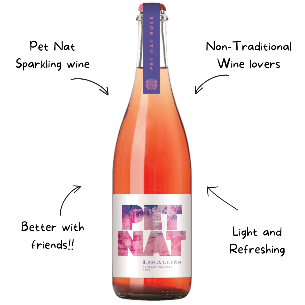 Les Allies Pet Nat Rose Sparking Wine