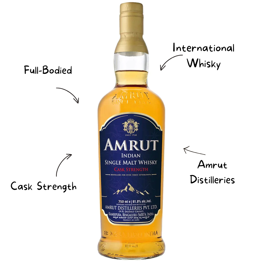 Amrut Single Malt Whiskey Cask Strength Whiskey